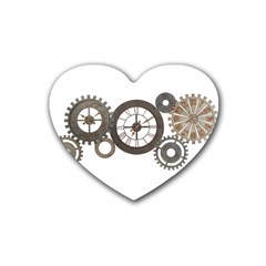 Hour Time Iron Rubber Coaster (heart)  by Mariart