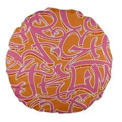 Abc Graffiti Large 18  Premium Flano Round Cushions by Nexatart