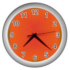 Scarlet Pimpernel Writing Orange Green Wall Clocks (silver)  by Mariart