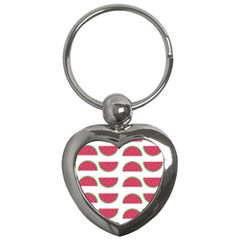 Watermelon Pattern Key Chains (heart)  by Nexatart