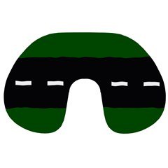 Road Street Green Black White Line Travel Neck Pillows by Mariart