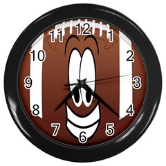 Happy Football Clipart Excellent Illustration Face Wall Clocks (black) by Mariart