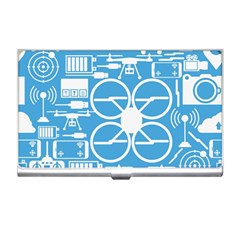 Drones Registration Equipment Game Circle Blue White Focus Business Card Holders by Mariart