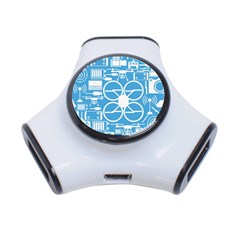 Drones Registration Equipment Game Circle Blue White Focus 3-port Usb Hub by Mariart