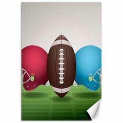 Helmet Ball Football America Sport Red Brown Blue Green Canvas 20  X 30   by Mariart