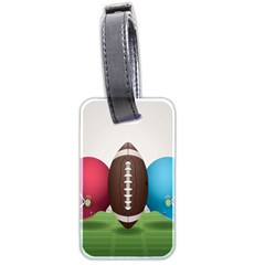 Helmet Ball Football America Sport Red Brown Blue Green Luggage Tags (two Sides) by Mariart