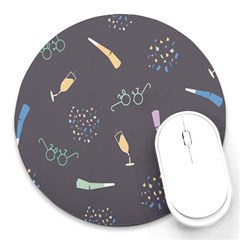 Bottle Party Glasses Round Mousepads by Mariart