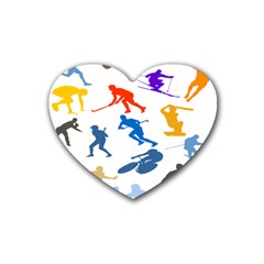 Sport Player Playing Heart Coaster (4 Pack)  by Mariart