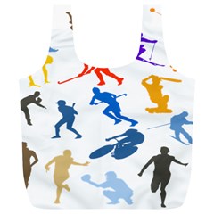 Sport Player Playing Full Print Recycle Bags (l)  by Mariart