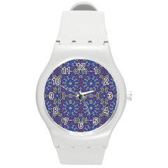 Colorful Ethnic Design Round Plastic Sport Watch (m) by dflcprints