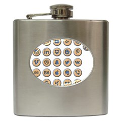 Social Media Icon Icons Social Hip Flask (6 Oz) by Nexatart