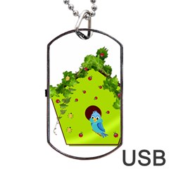 Bluebird Bird Birdhouse Avian Dog Tag Usb Flash (two Sides) by Nexatart