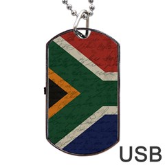 Vintage Flag - South Africa Dog Tag Usb Flash (one Side) by ValentinaDesign