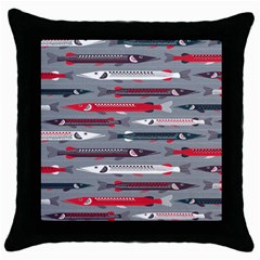 Fish Sea Beach Water Seaworld Animals Swim Throw Pillow Case (black) by Mariart