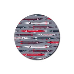 Fish Sea Beach Water Seaworld Animals Swim Rubber Round Coaster (4 Pack)  by Mariart