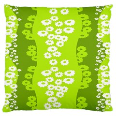 Sunflower Green Large Cushion Case (one Side) by Mariart