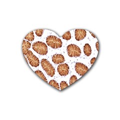 Formalin Paraffin Human Stomach Stained Bacteria Brown Rubber Coaster (heart)  by Mariart