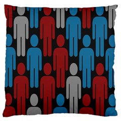 Human Man People Red Blue Grey Black Large Cushion Case (two Sides) by Mariart