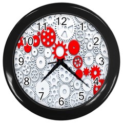 Iron Chain White Red Wall Clocks (black) by Mariart