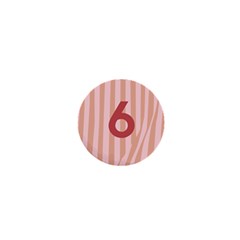 Number 6 Line Vertical Red Pink Wave Chevron 1  Mini Buttons by Mariart