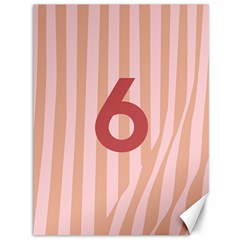 Number 6 Line Vertical Red Pink Wave Chevron Canvas 36  X 48   by Mariart