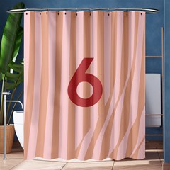 Number 6 Line Vertical Red Pink Wave Chevron Shower Curtain 60  X 72  (medium)  by Mariart