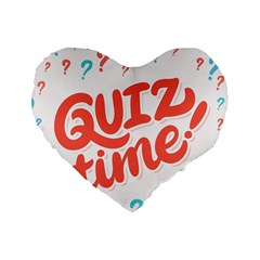 Question Mark Quiz Time Standard 16  Premium Flano Heart Shape Cushions by Mariart