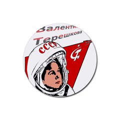 Valentina Tereshkova Rubber Coaster (round)  by Valentinaart