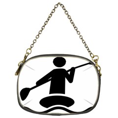 Cropped Kayak Graphic Race Paddle Black Water Sea Wave Beach Chain Purses (two Sides)  by Mariart