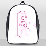 Deep Clean Bubbel Door Pink Polka Circle School Bags(Large)  Front