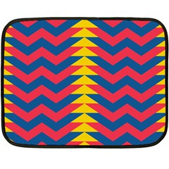 Lllustration Geometric Red Blue Yellow Chevron Wave Line Double Sided Fleece Blanket (mini)  by Mariart