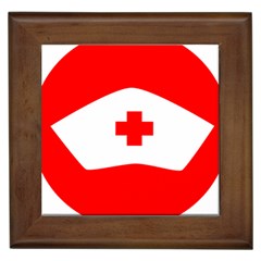 Tabla Laboral Sign Red White Framed Tiles by Mariart