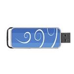 Ventigender Flags Wave Waves Chevron Leaf Blue White Portable USB Flash (Two Sides) Back