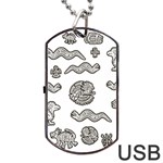 Aztecs pattern Dog Tag USB Flash (Two Sides) Back