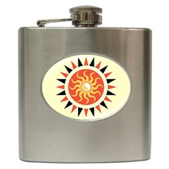 Yin Yang Sunshine Hip Flask (6 Oz) by linceazul