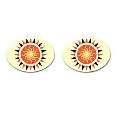 Yin Yang Sunshine Cufflinks (oval) by linceazul