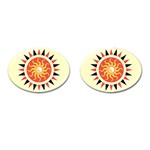 Yin Yang Sunshine Cufflinks (Oval) Front(Pair)