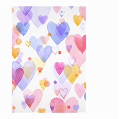 Watercolor Cute Hearts Background Small Garden Flag (two Sides) by TastefulDesigns