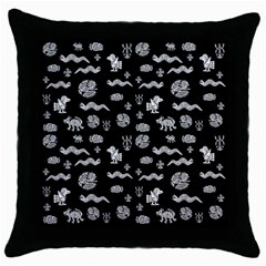 Aztecs Pattern Throw Pillow Case (black) by ValentinaDesign