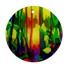 Abstract Vibrant Colour Botany Ornament (round) by Nexatart