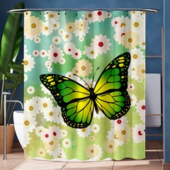 Green Butterfly Shower Curtain 60  X 72  (medium)  by linceazul