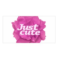 Just Cute Text Over Pink Rose Satin Shawl by dflcprints