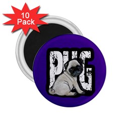 Pug 2 25  Magnets (10 Pack)  by Valentinaart