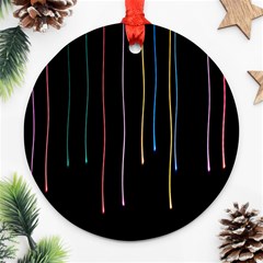 Falling Light Lines Perfection Graphic Colorful Ornament (round) by Mariart