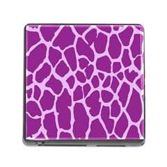 Giraffe Skin Purple Polka Memory Card Reader (square) by Mariart