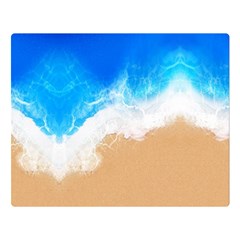 Sand Beach Water Sea Blue Brown Waves Wave Double Sided Flano Blanket (large)  by Mariart