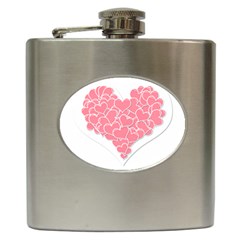 Heart Stripes Symbol Striped Hip Flask (6 Oz) by Nexatart