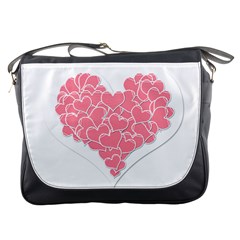 Heart Stripes Symbol Striped Messenger Bags by Nexatart