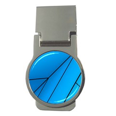 Technical Line Blue Black Money Clips (round)  by Mariart