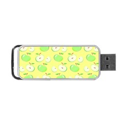 Apples Apple Pattern Vector Green Portable Usb Flash (two Sides) by Nexatart